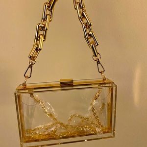 Gold and Clear Clutch